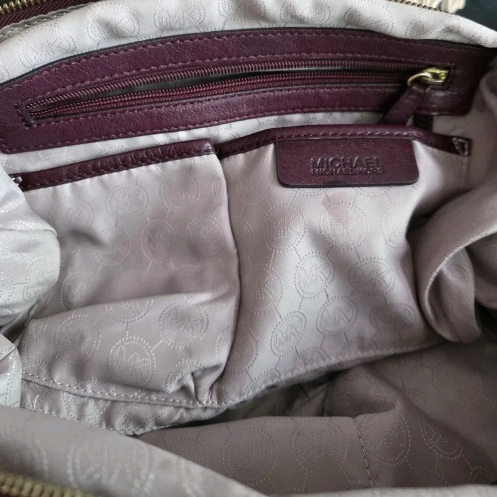 Michael Kors Burgundy Leather Shoulder Bag